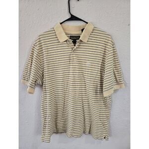 Timberland Polo Shirt Mens Extra Large Yellow Striped Short Sleeve, Size Large